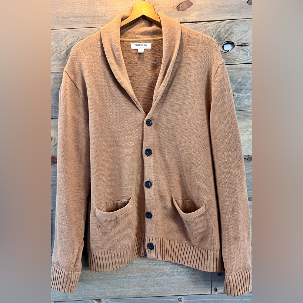 OVERSIZED COZY GRANDPA CORE SWEATER SHAWL COLLAR CARDIGAN